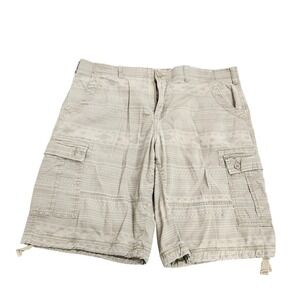 Urban Pipeline Mens 38 Khaki Southwestern Pattern Cargo Shorts Tan Cotton Blend